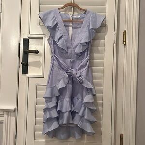 Saylor ruffle striped mini dress